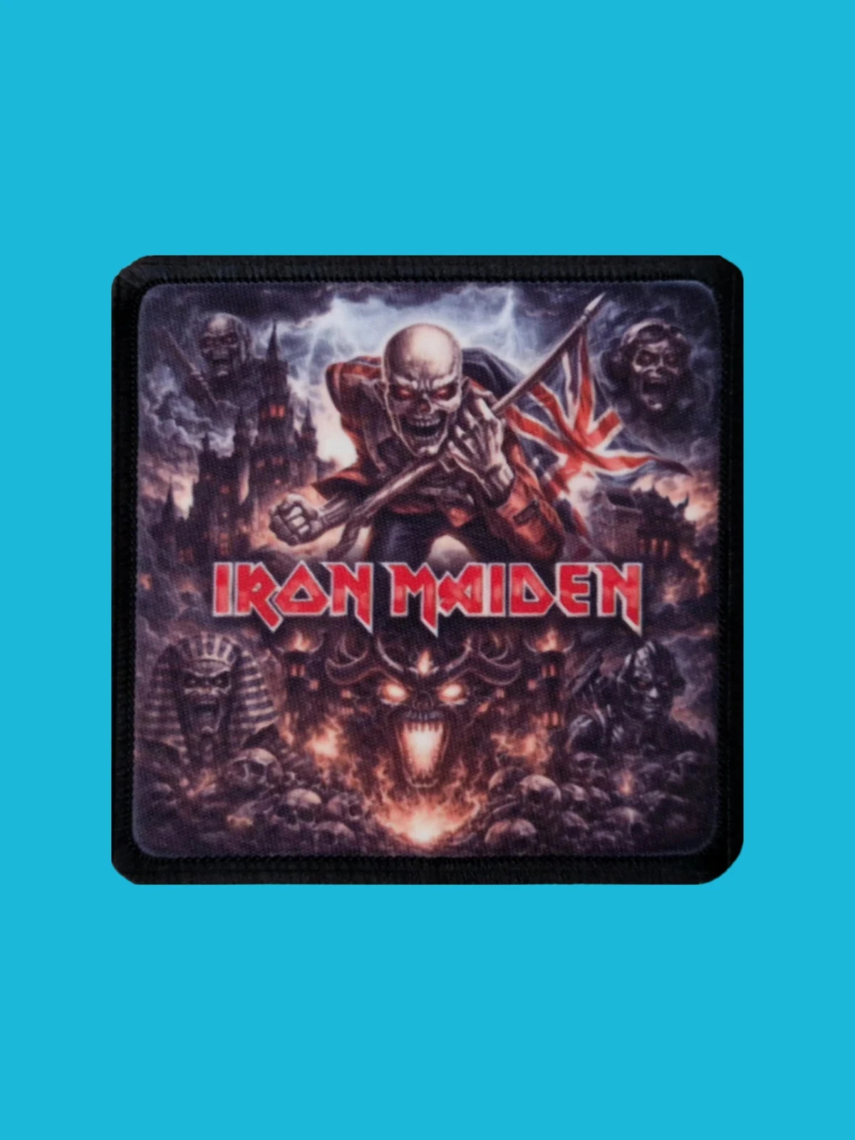 Patch Iron Maiden - Eddie's War Dominion - Imprimé - Carré de 7,5 x 7,5 centimètres